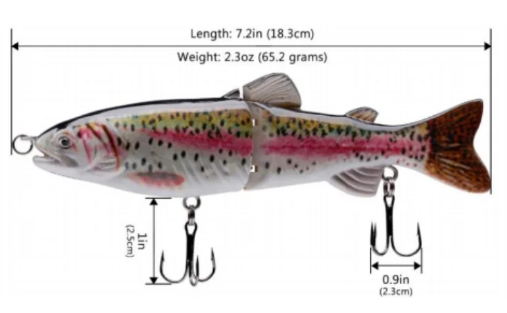 Trout Shaped Multi jointed Swimbait Sinking ABS, PVC Swimbait - view 3