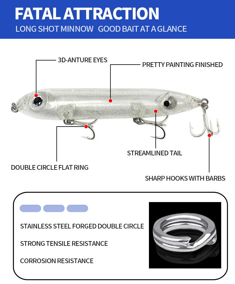 Surface Pencil Lure Stainless Steel 126mm Stainless Steel Lure - view 9