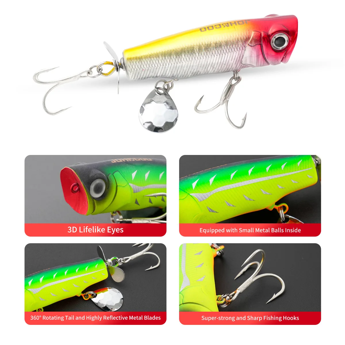 CHEERY 8cm 14g Long Cast Floating PVC Jerkbait, Popper Lure - view 8