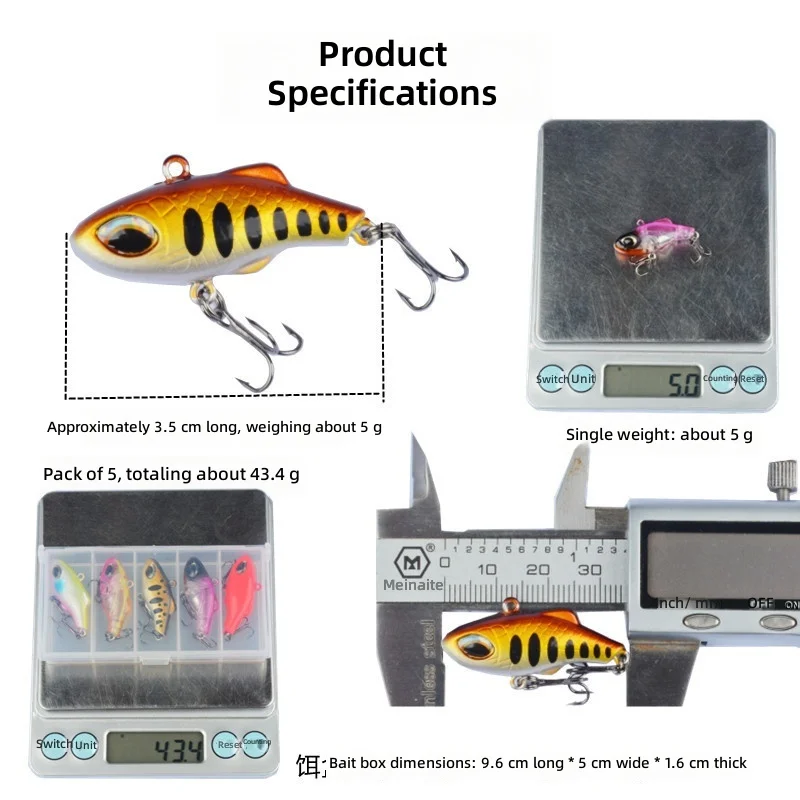 CHEERY 5g Micro Slow Sinking Vibration ABS, PVC, Plastic Jerkbait, Lipless Crankbait - view 3