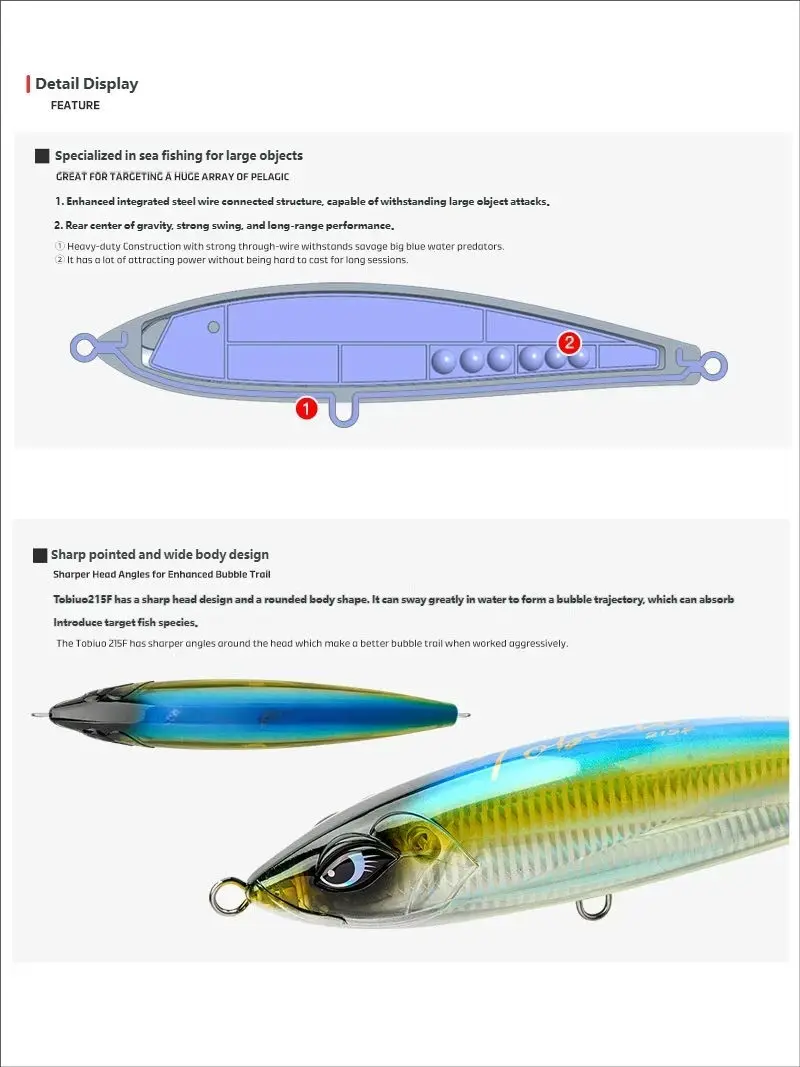 CHEERY 215mm 130g Metal Hard Bait Metal Pencil Lure, Hard Lure - view 10