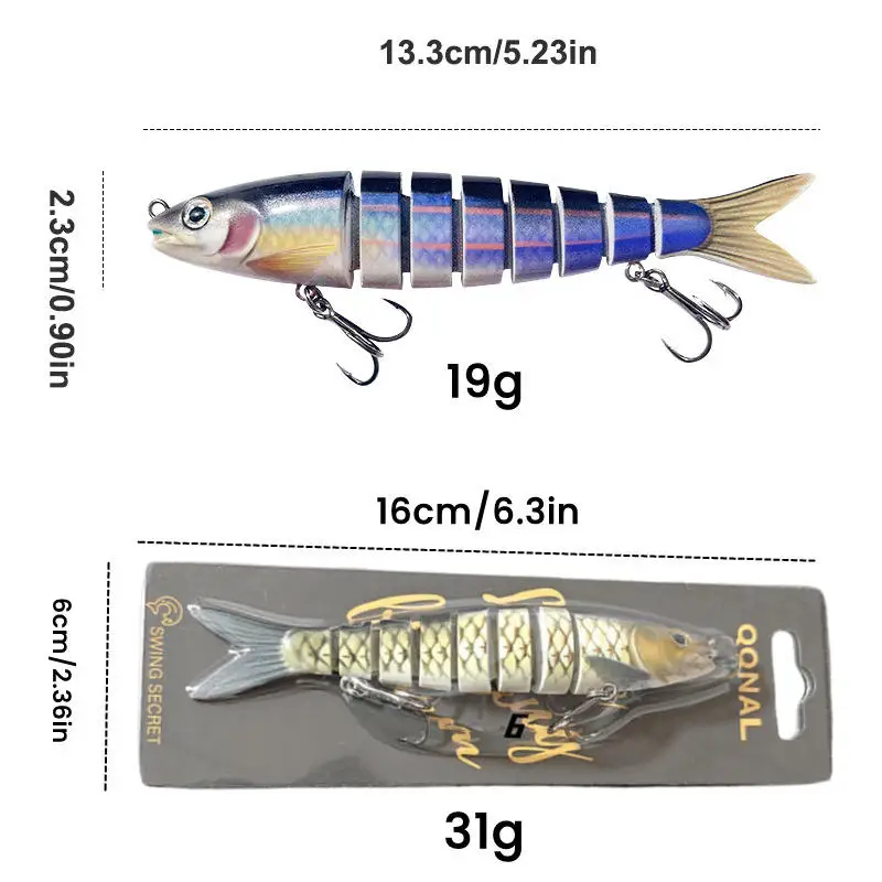 Cherry Bass Trout Carp Multi Jointed Plastic Jerkbait - view 2