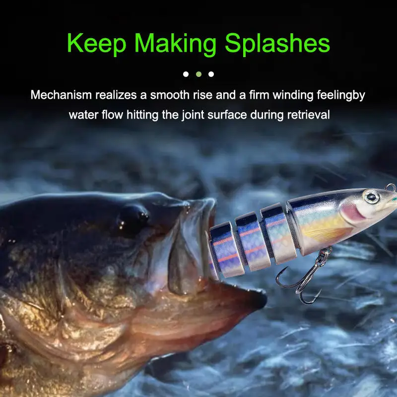 Cherry Bass Trout Carp Multi Jointed Plastic Jerkbait - view 5