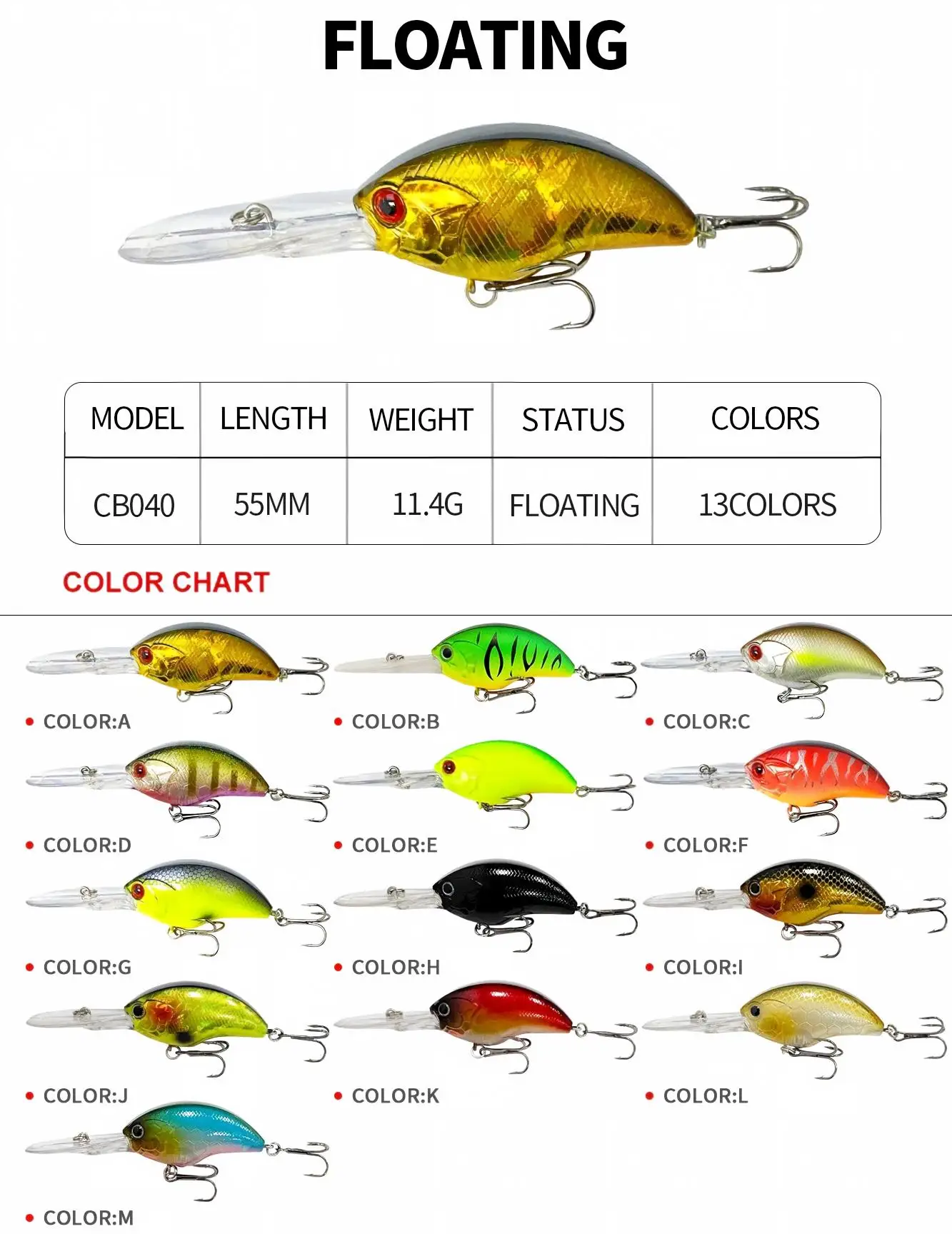 Cheery 11 4G 55mm Hard Bait Lead Minnow Lure - view 5
