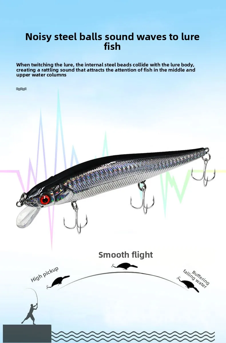 Cheery 14cm 22g Stainless Steel Long Stainless Steel Bionic Hard Bait - view 8
