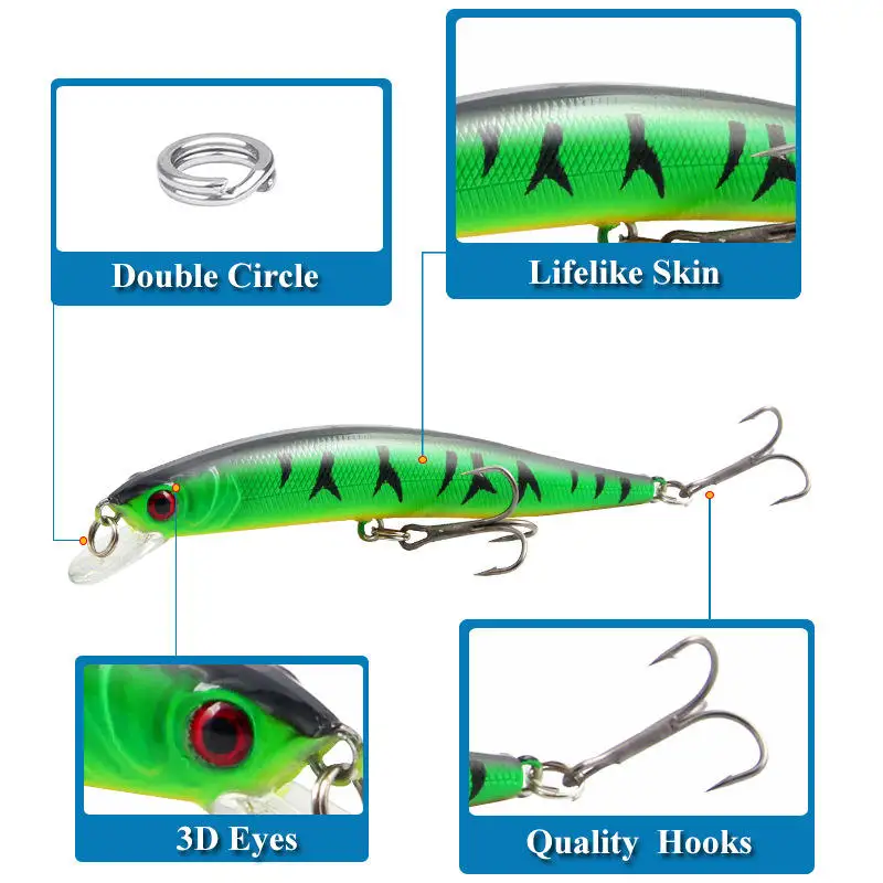 Cheery Fishing Lure 8 3g 100mm ABS Multi-Species Lure - view 5