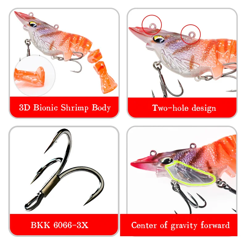 PVC Shrimp Hard Bait 10g Lure PVC Multi-Species Lure - view 8