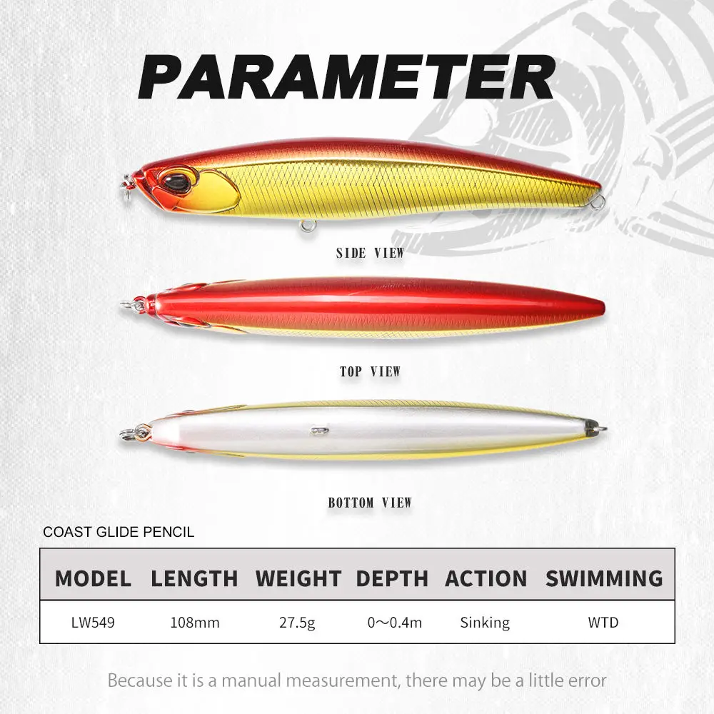 Artificial Sinking Pencil 108mm 275g ABS None Fish bait - view 6