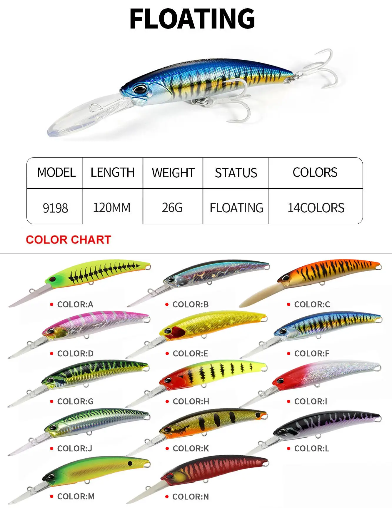Deep Diving Floating Lure Long Bill ABS Lure Accessories - view 5