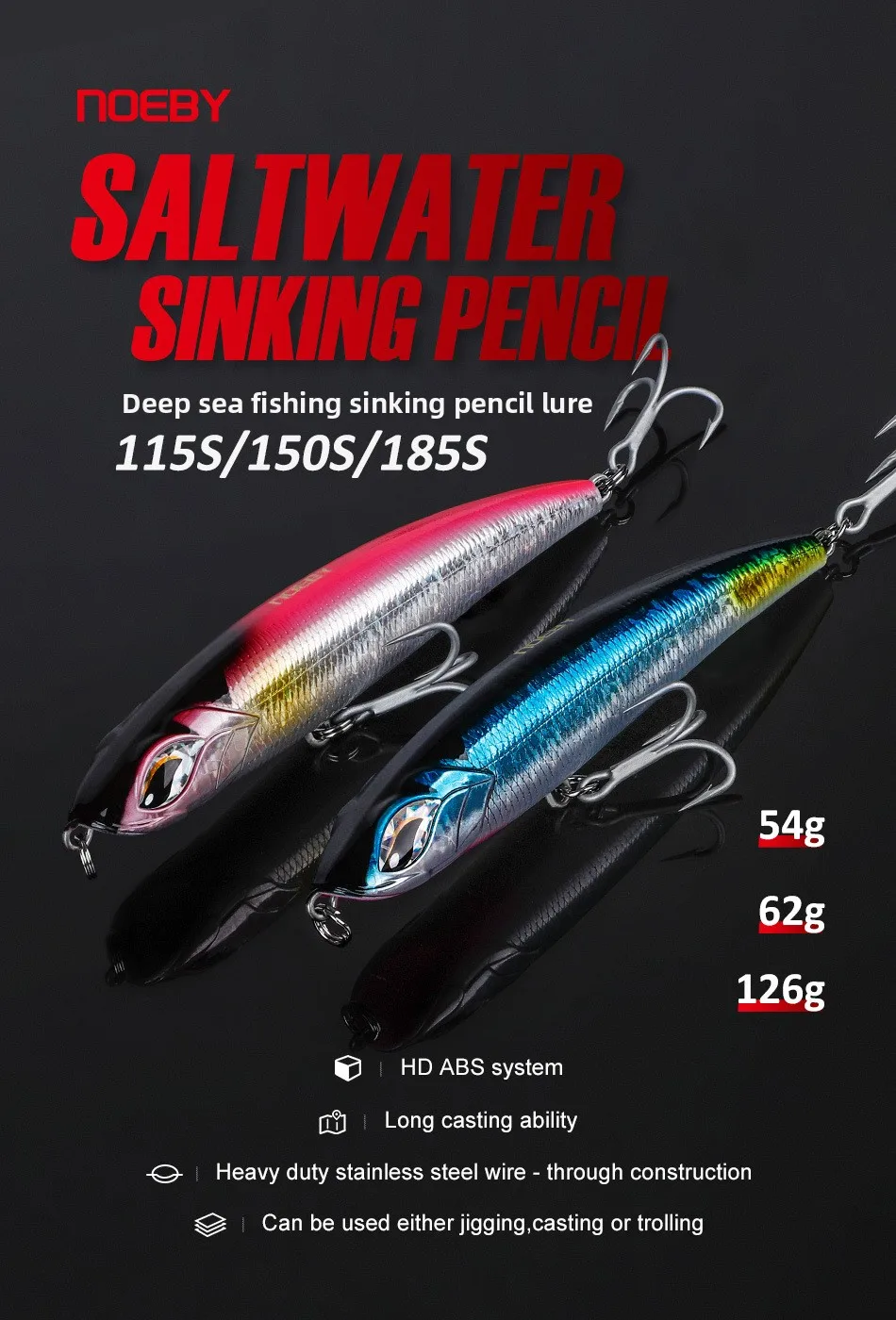 For Nobby ABS Submerged Pencil Hard ABS Lure - view 12
