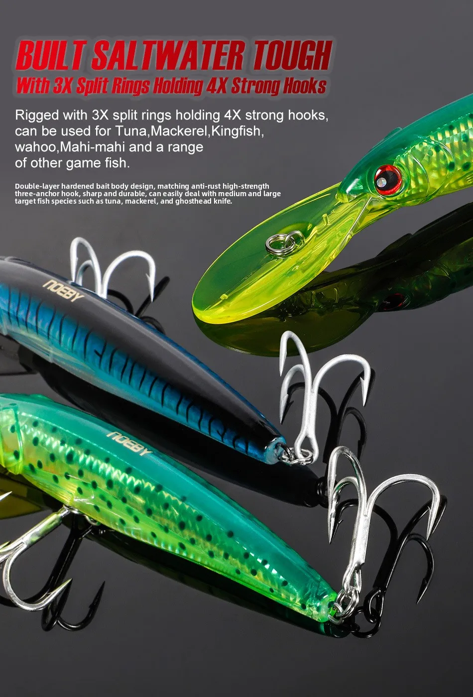 For Nobby ABS Long Tongue Plate ABS Lure - view 7