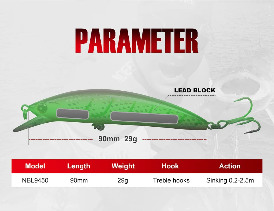 For Nobby Small Sherry Board Submerged ABS Lure - view 13