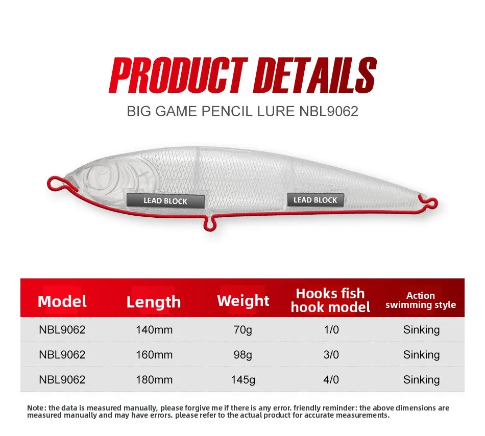 For Nobby Submerged Pencil Sea Fishing ABS Lure - view 17