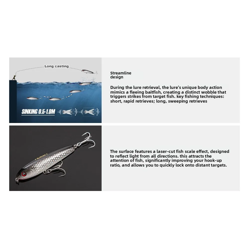 Factory Wholesale Stainless Steel 75mm 28g Stainless Steel Lure - view 2