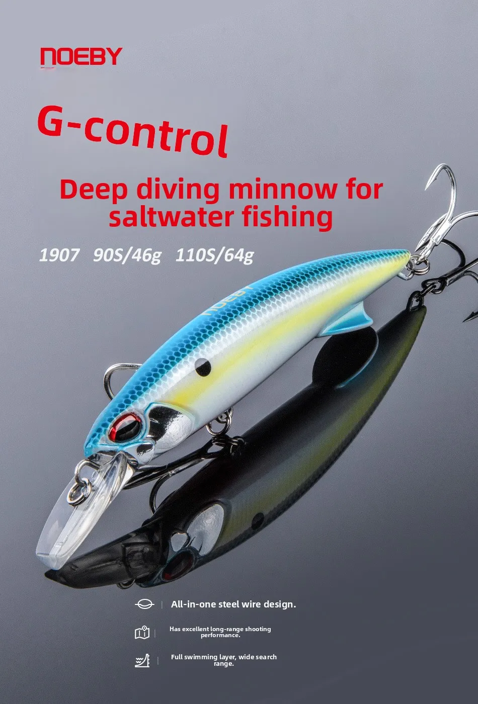 For Nobiya ABS 90mm 46g Sea ABS Lure - view 6