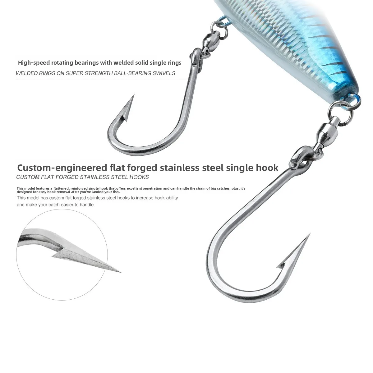 For Nobi Sea Fishing Trolling VIB Stainless Steel Lure - view 4