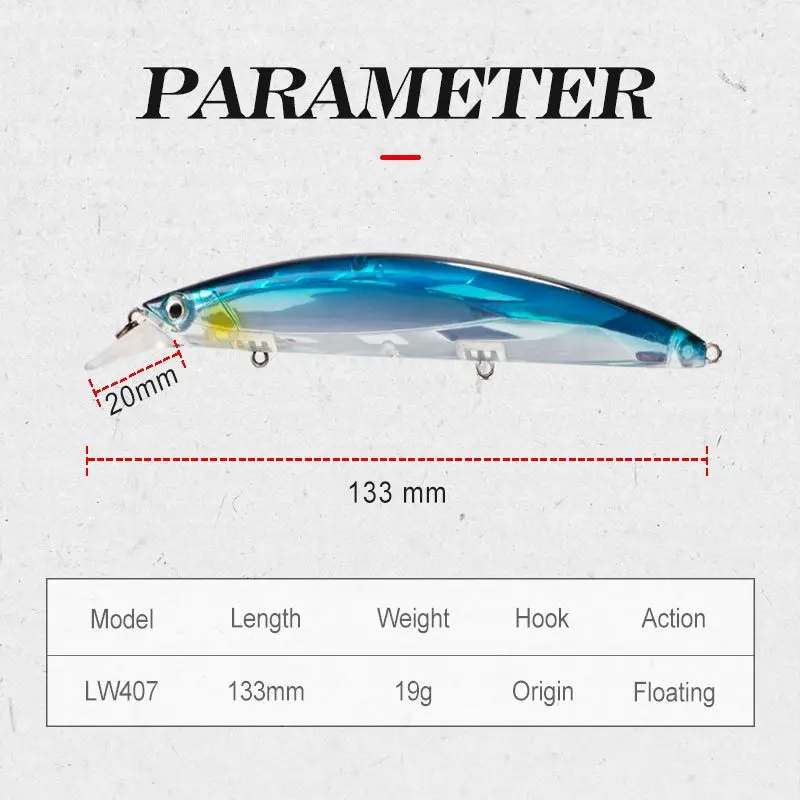 Laser Long Tail Crankbait Luminous Floating None Lure - view 5