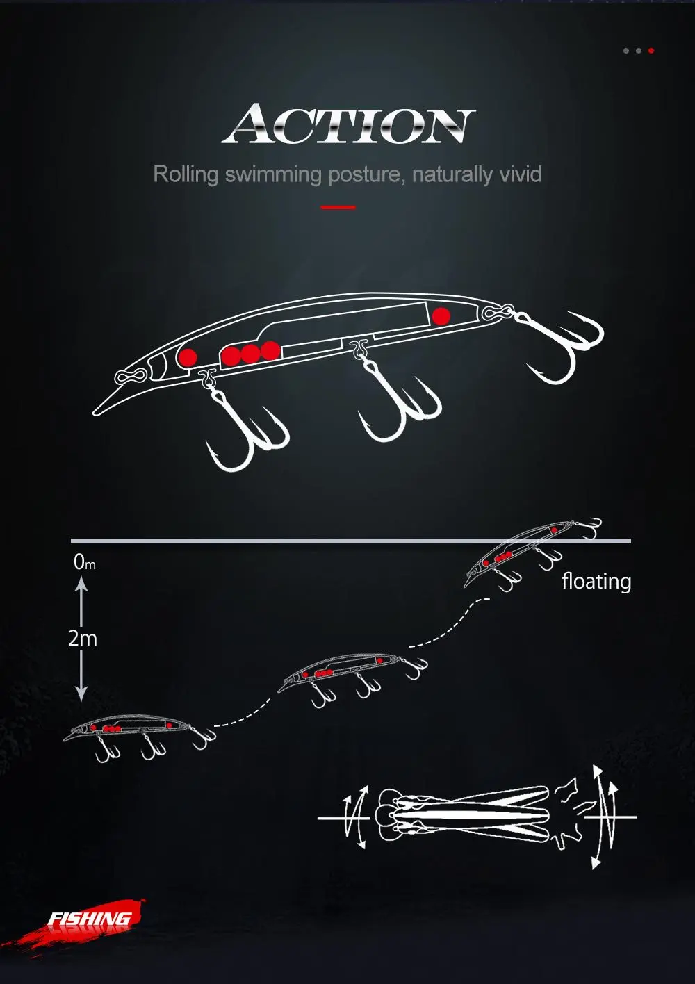 Laser Long Tail Crankbait Luminous Floating None Lure - view 6
