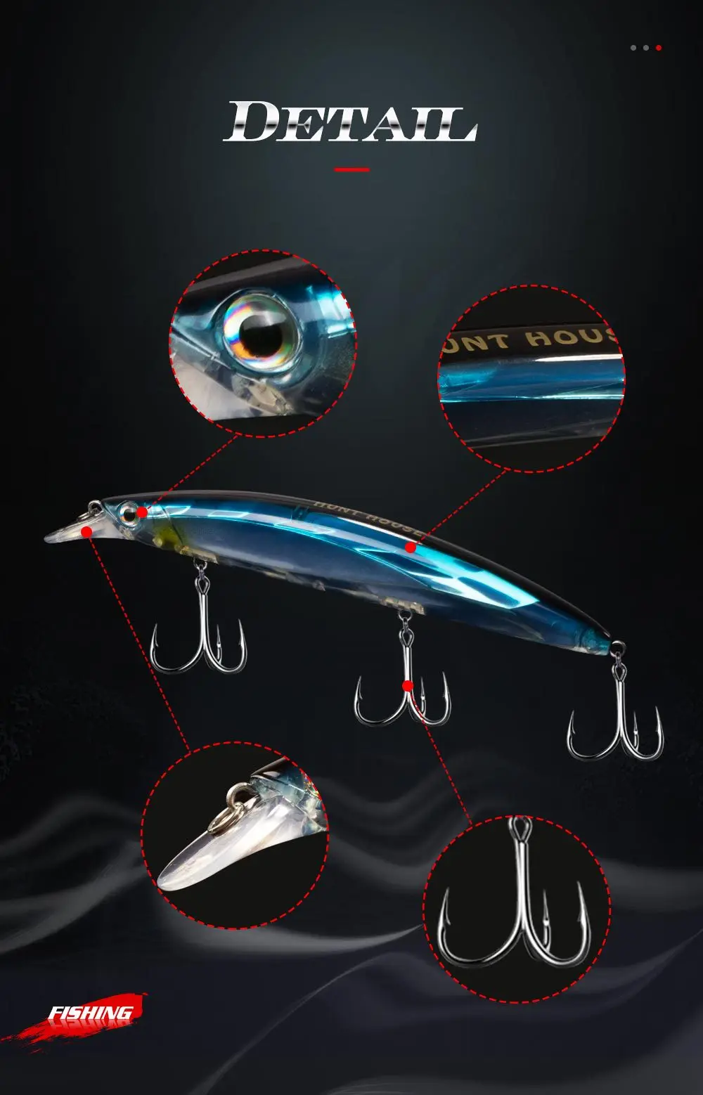 Laser Long Tail Crankbait Luminous Floating None Lure - view 8