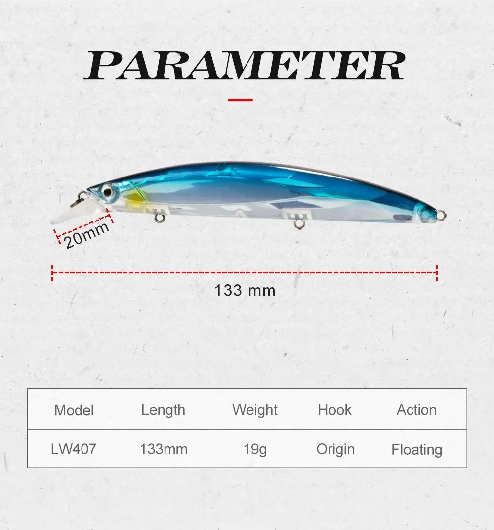 Laser Long Tail Crankbait Luminous Floating None Lure - view 13