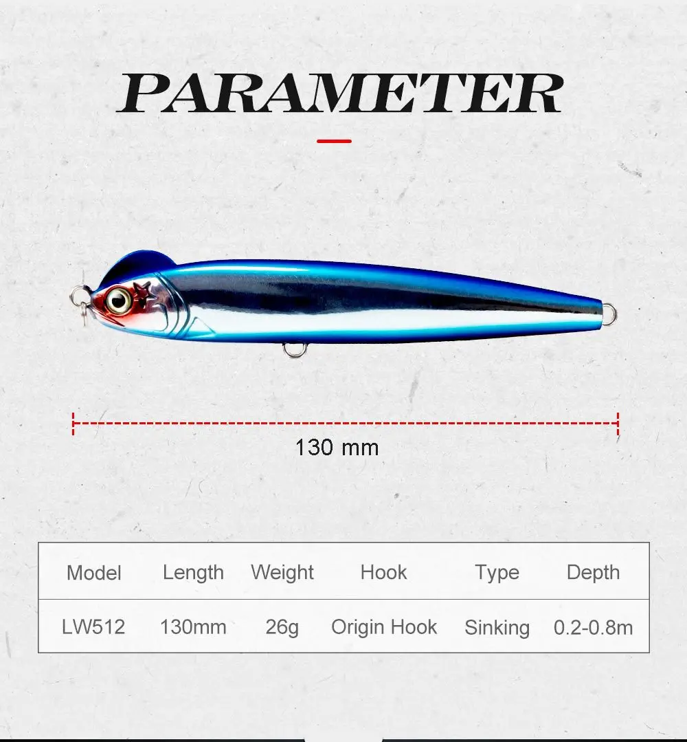 Hard Bait Artificial Pencil Lure Sea None Lure - view 14