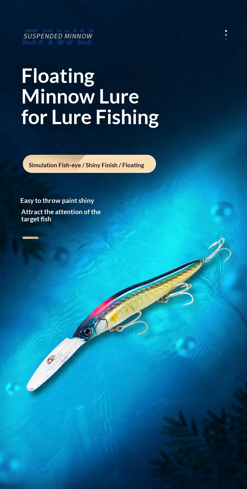 JTLURE Floating Minnow Lure Bait Long ABS Hard Lure - view 10