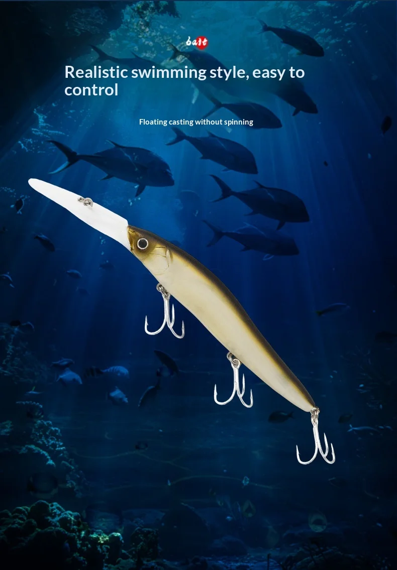JTLURE Floating Minnow Lure Bait Long ABS Hard Lure - view 12