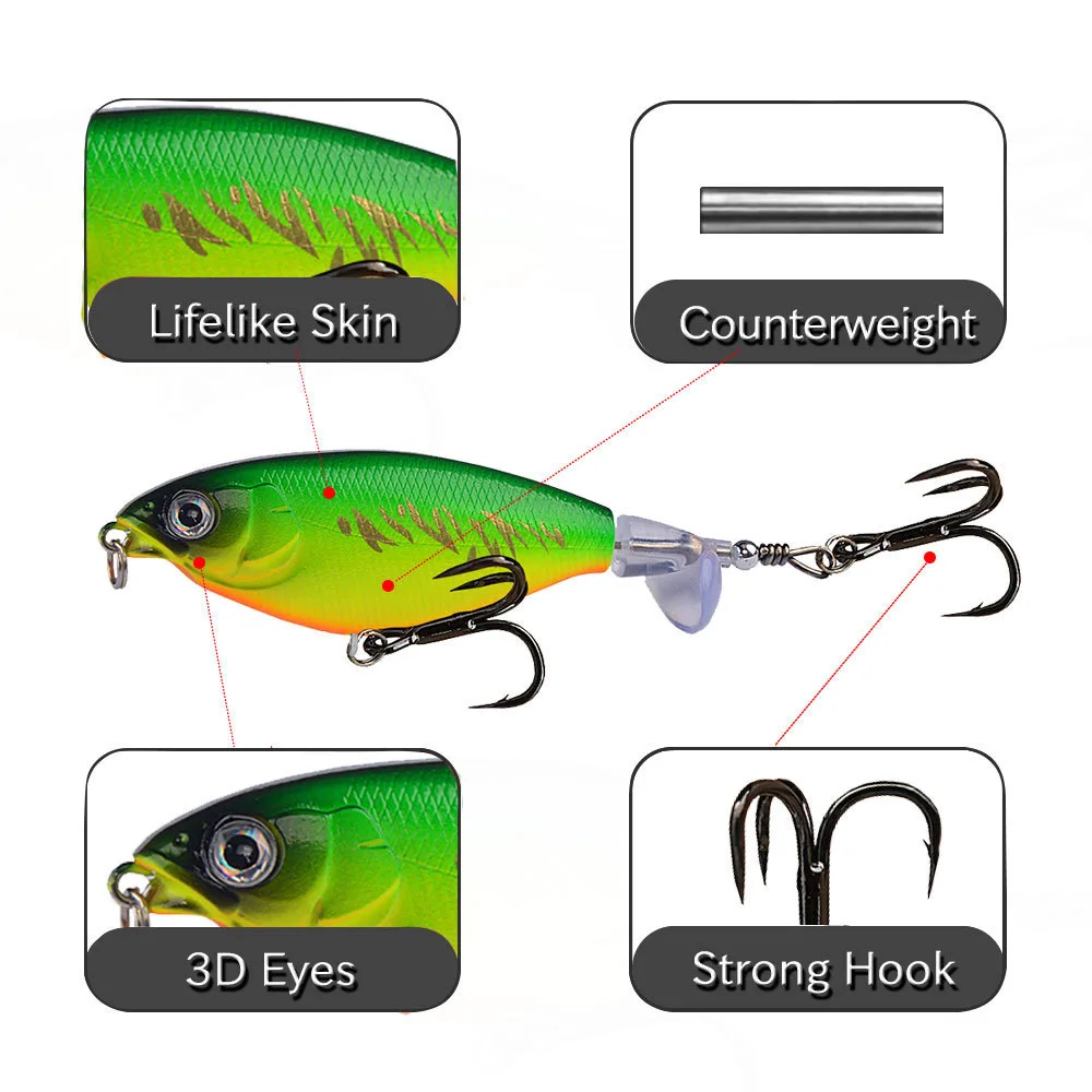 Composite Spinnerbait with Water Deflector Anti Plastic Various - view 2