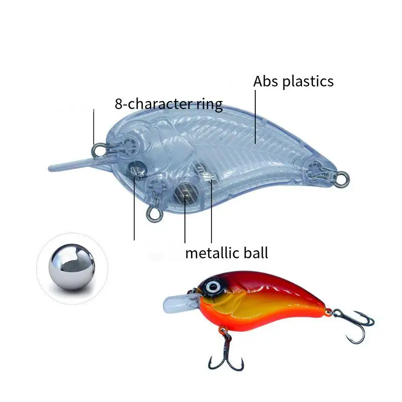 Wholesale 68mm 9g square Flat Lip ABS, Plastic Crankbait - view 10