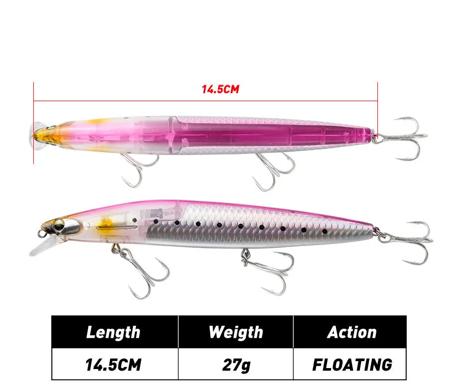 Cheery 14 5cm 27g 10color Floating Plastic Minnow Lure - view 10