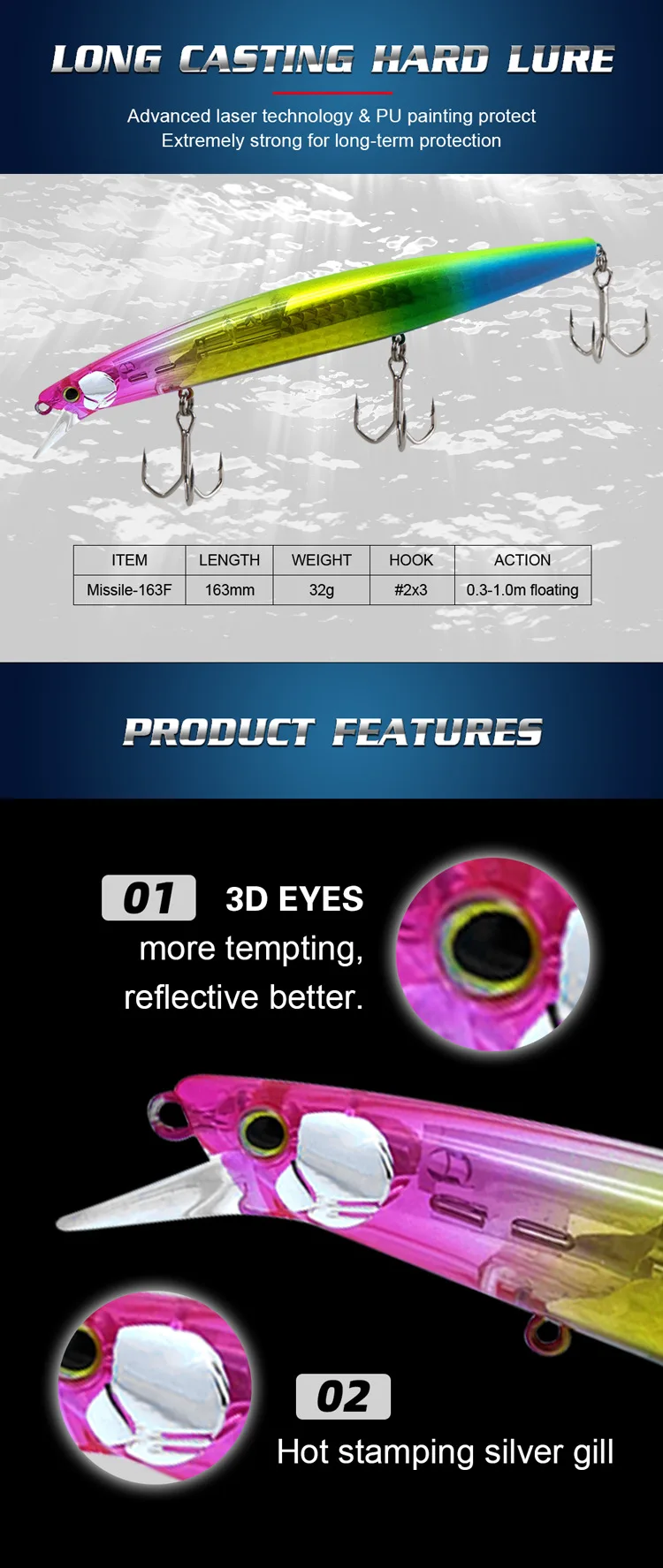 Japan Mold 163MM 32G Sea Fishing ABS Hard Lure - view 7