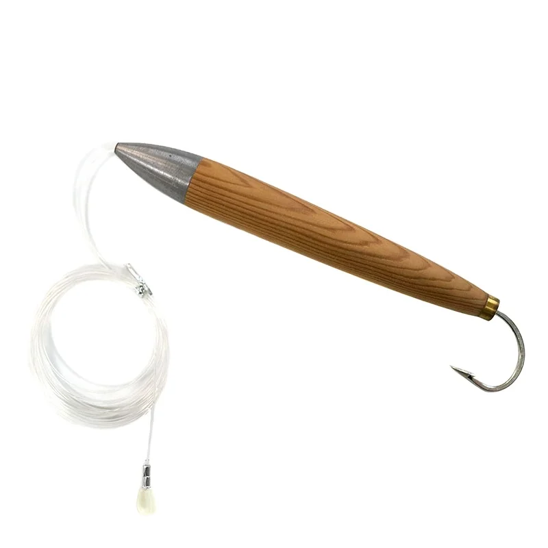 Fishing Wood Cedar Plug Chain Lure wood Floating Bait, Carp Bait, Silver Carp Bighead Carp Bait, Dace Bait - view 2