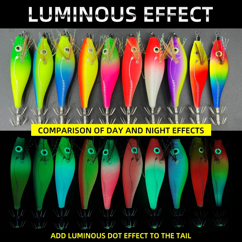 Luminous Squid Jig Lure Sea Fishing ABS, Various Various - view 3