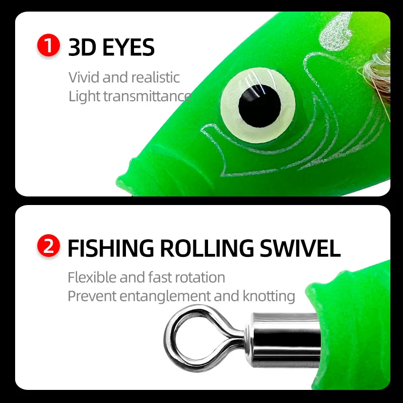 Luminous Squid Jig Lure Sea Fishing ABS, Various Various - view 4
