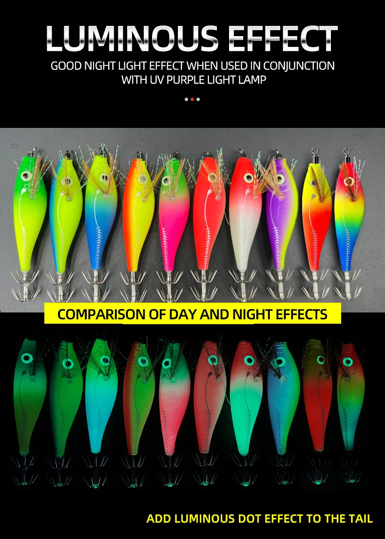 Luminous Squid Jig Lure Sea Fishing ABS, Various Various - view 9