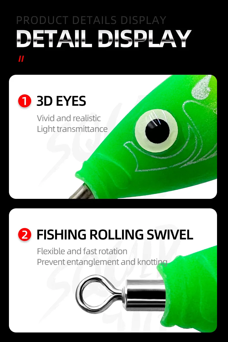 Luminous Squid Jig Lure Sea Fishing ABS, Various Various - view 13