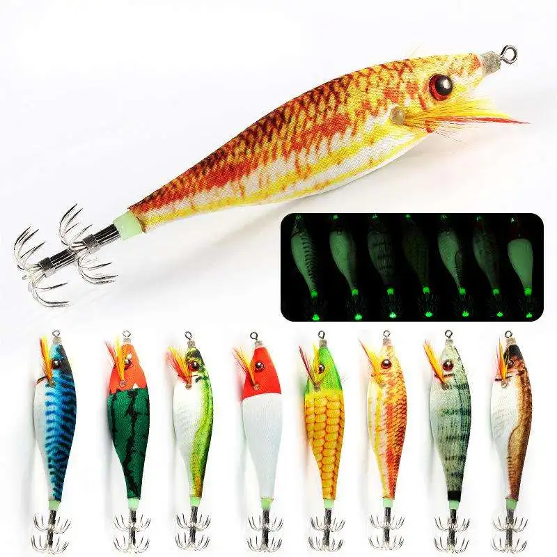 CHEERY Glow Wooden Shrimp Luminous Squid Wooden Jerkbait, Various - view 10