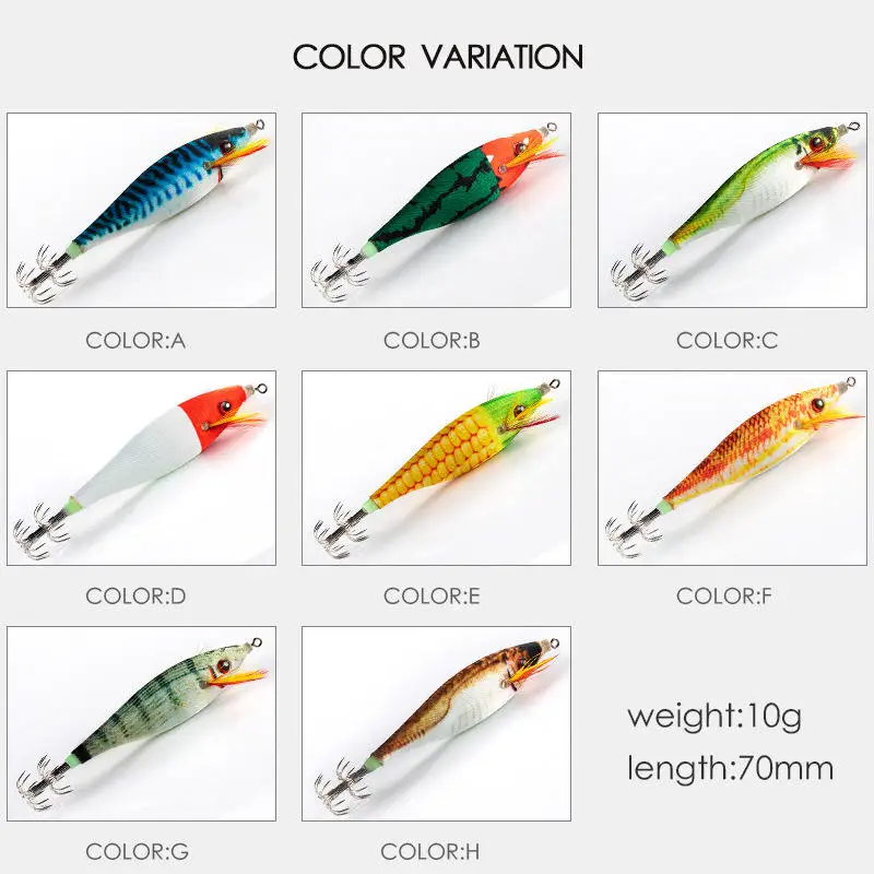CHEERY Glow Wooden Shrimp Luminous Squid Wooden Jerkbait, Various - view 11