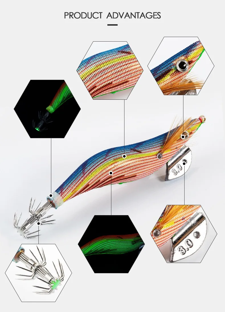 CHEERY Squid Jigs Lures Bait 12 Silicone Various, Various, Various - view 7