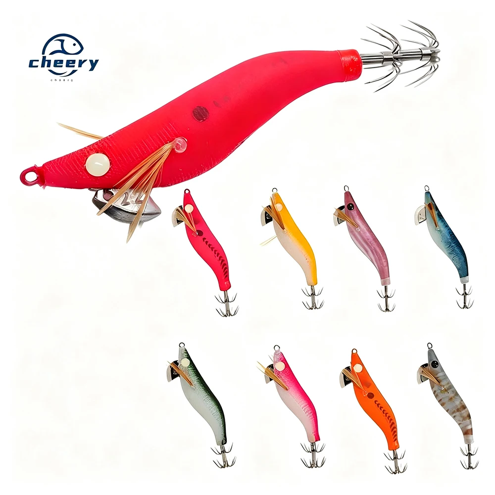 Cheery Luminous Silicone Squid Jig and