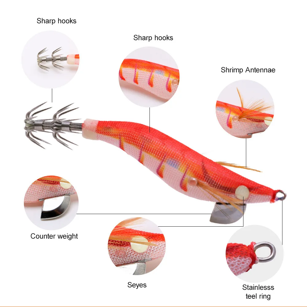 Cheery Luminous Silicone Squid Jig and Silicone Various - view 5