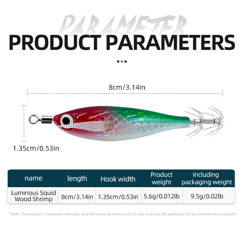 Glow Squid Jig Hook Saltwater Fishing Metal, Plastic Jigbait Lure - view 8