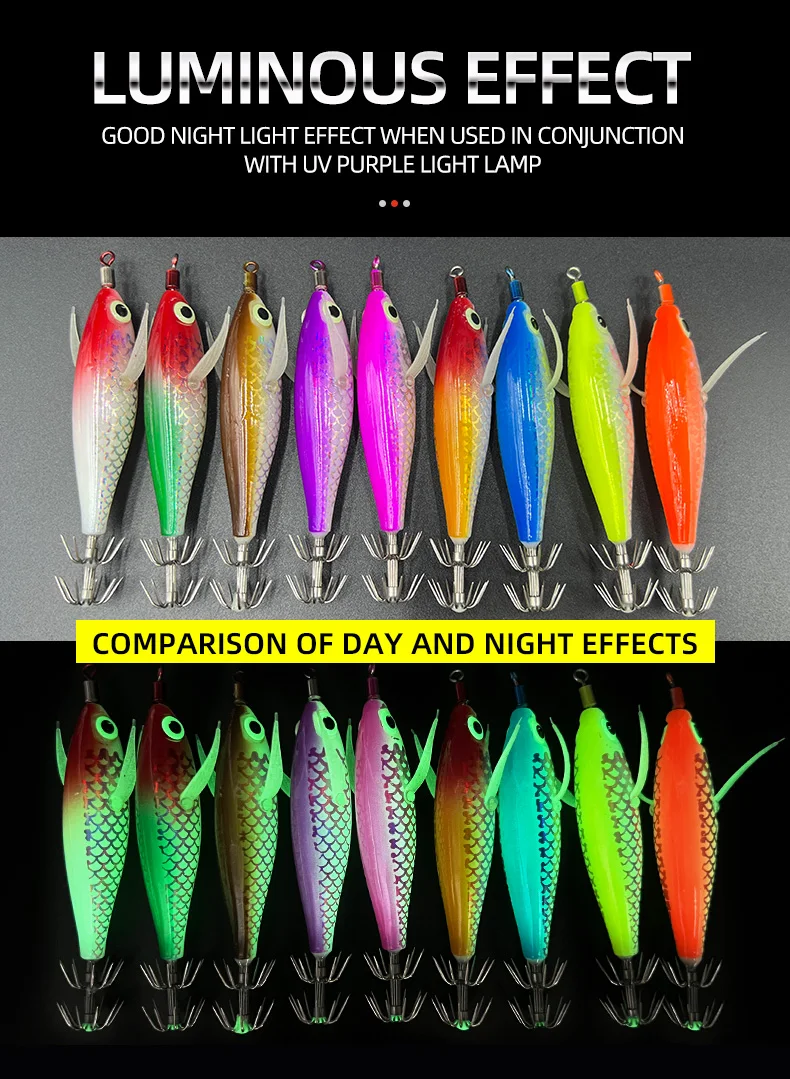 Glow Squid Jig Hook Saltwater Fishing Metal, Plastic Jigbait Lure - view 9