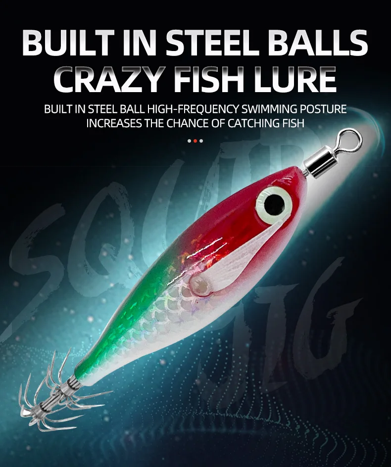 Glow Squid Jig Hook Saltwater Fishing Metal, Plastic Jigbait Lure - view 10