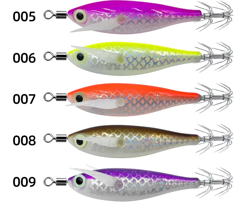 Glow Squid Jig Hook Saltwater Fishing Metal, Plastic Jigbait Lure - view 15