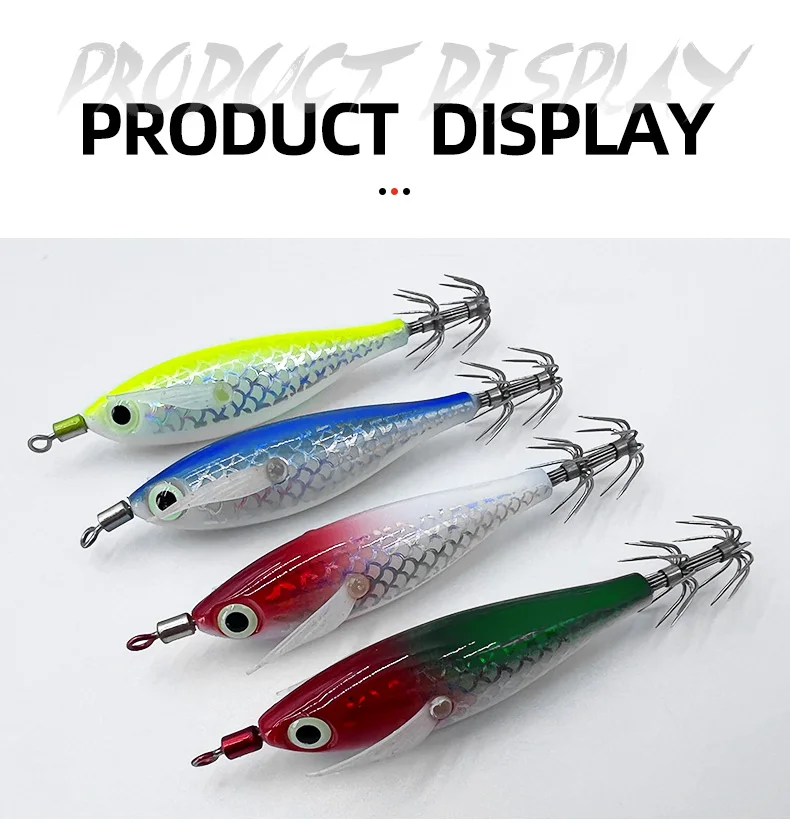 Glow Squid Jig Hook Saltwater Fishing Metal, Plastic Jigbait Lure - view 16