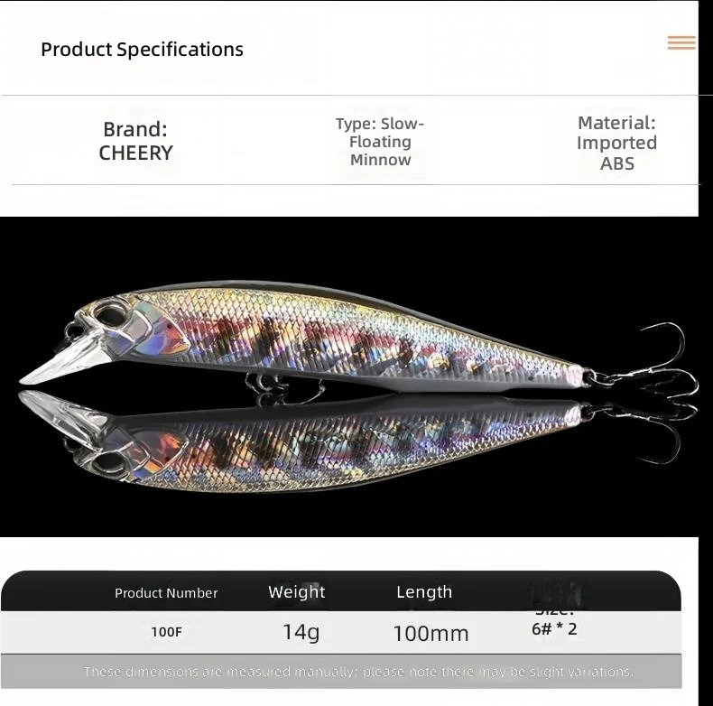CHEERY Minnow Hard Fishing Lures Long ABS, Metal Minnow Lure, Various - view 6