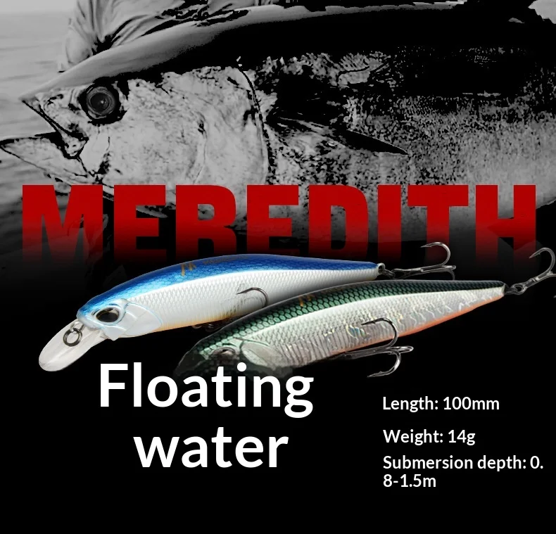 CHEERY Minnow Hard Fishing Lures Long ABS, Metal Minnow Lure, Various - view 7