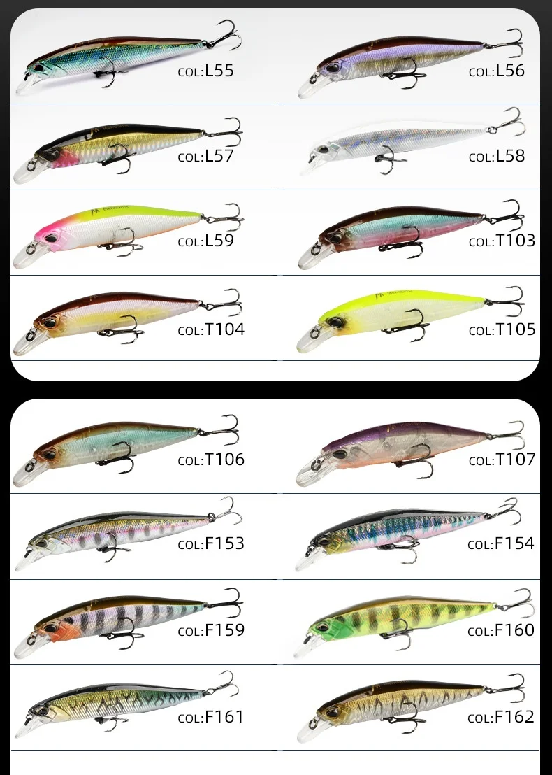 CHEERY Minnow Hard Fishing Lures Long ABS, Metal Minnow Lure, Various - view 9