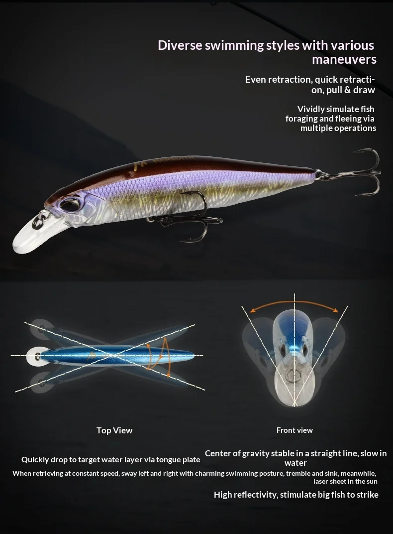 CHEERY Minnow Hard Fishing Lures Long ABS, Metal Minnow Lure, Various - view 11